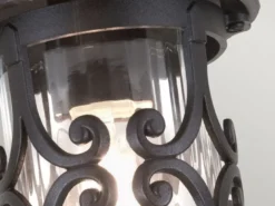 Außen Deckenlaterne HEREFORD aus Alu im Landhausstil, Schwarz Höhe 26cm