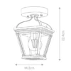 Außen Deckenleuchte BAYVIEW Laterne im Landhausstil, Höhe 22,5cm