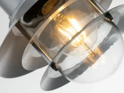 Außen Hängeleuchte COPENHAGEN aus Edelstahl, Silber Ø 22cm