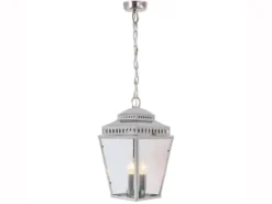 Außenhängeleuchte MANSION HOUSE im Landhausstil, Silber Ø22cm