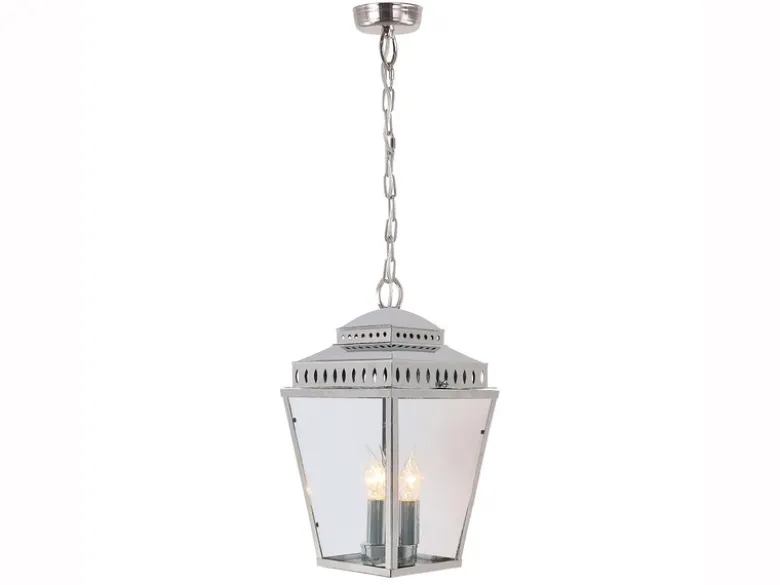Außenhängeleuchte MANSION HOUSE im Landhausstil, Silber Ø22cm
