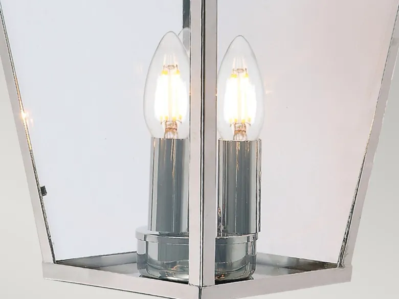 Außenhängeleuchte MANSION HOUSE im Landhausstil, Silber Ø22cm