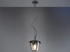 Außenhängeleuchte VENTA im Landhausstil aus Aluminium Schwarz, 17x17cm