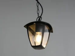 Außenhängeleuchte VENTA im Landhausstil aus Aluminium Schwarz, 17x17cm