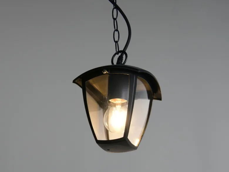 Außenhängeleuchte VENTA im Landhausstil aus Aluminium Schwarz, 17x17cm