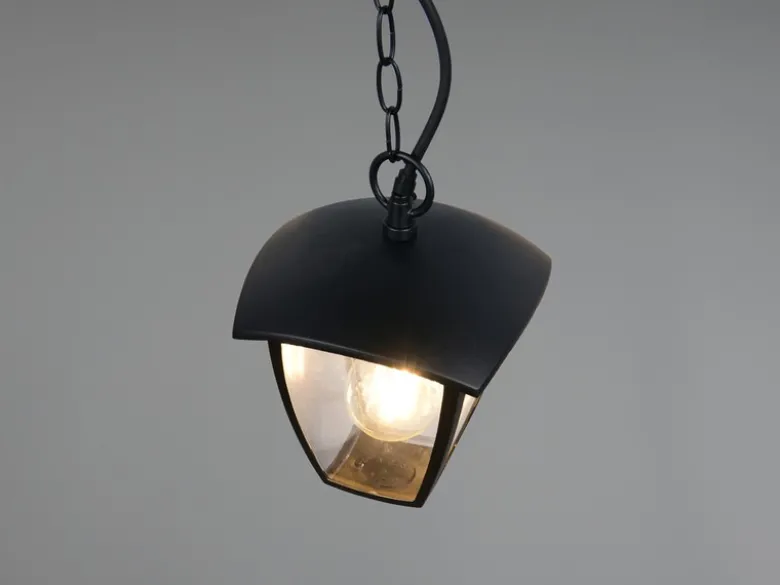 Außenhängeleuchte VENTA im Landhausstil aus Aluminium Schwarz, 17x17cm