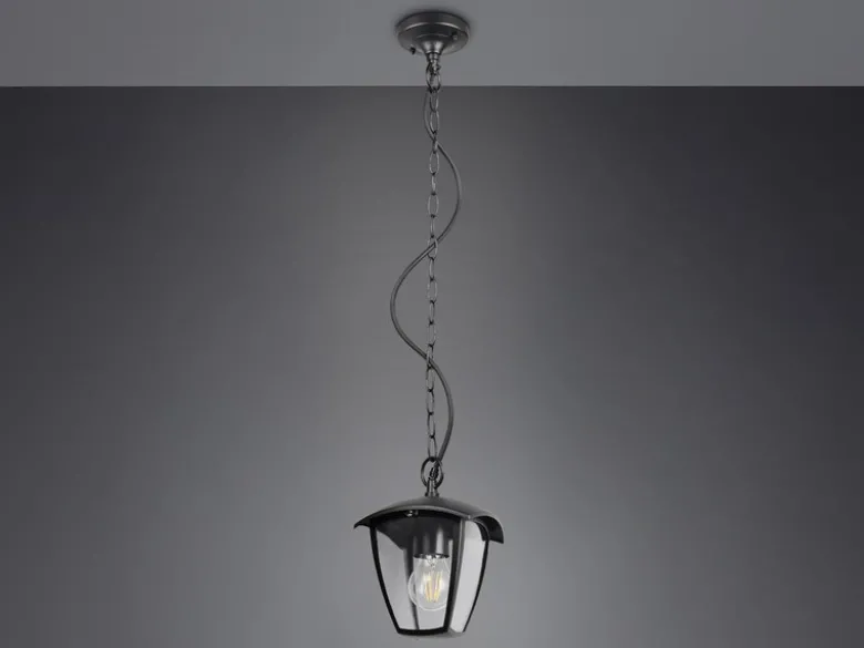 Außenhängeleuchte VENTA im Landhausstil aus Aluminium Schwarz, 17x17cm