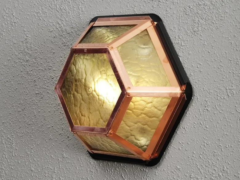 Außenleuchte CASTOR für Wand & Decke aus Kupfer, Höhe 30cm