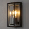 Außenwandlaterne BRINDISI Rahmen Metall Schwarz & klares Glas, Höhe 26cm