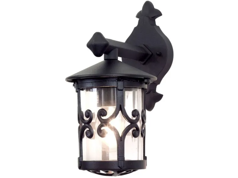 Außen Wandlaterne HEREFORD aus Alu im Landhausstil, Schwarz Höhe 31cm
