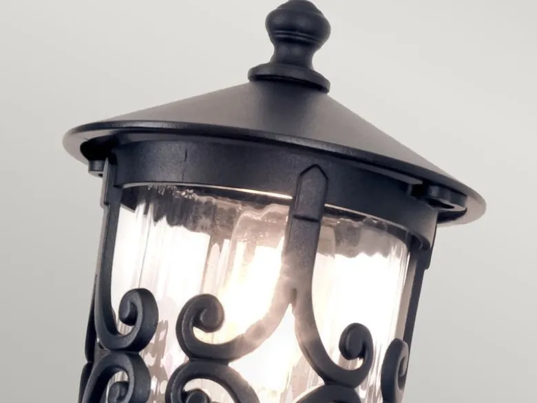 Außen Wandlaterne HEREFORD aus Alu im Landhausstil, Schwarz Höhe 42cm