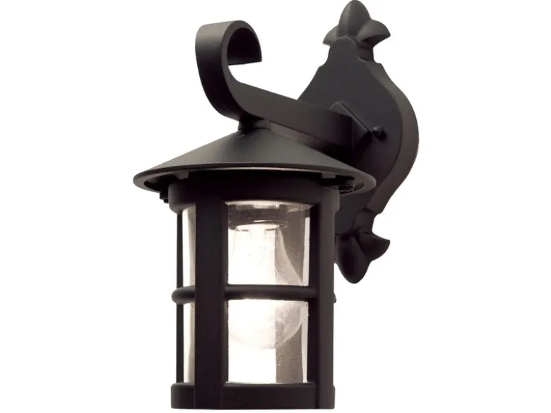 Außen Wandlaterne HEREFORD aus Alu im Landhausstil, Schwarz Höhe 29cm