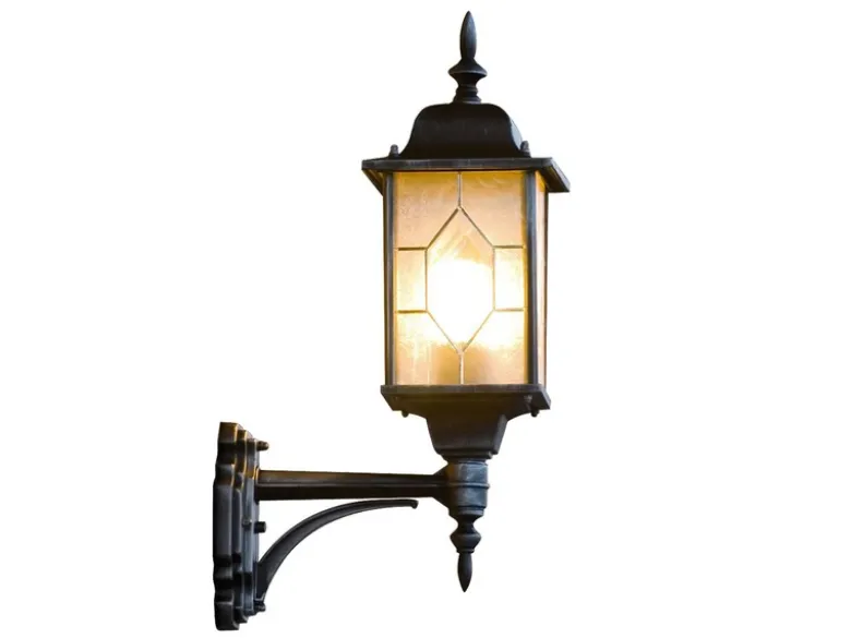 Außen Wandlaterne MILANO stehend im Landhausstil, schwarz, Höhe 53cm