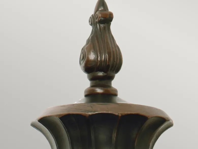 Außenwandlaterne PHILADELPHIA Jugendstil mit Amberglas, Höhe 64cm