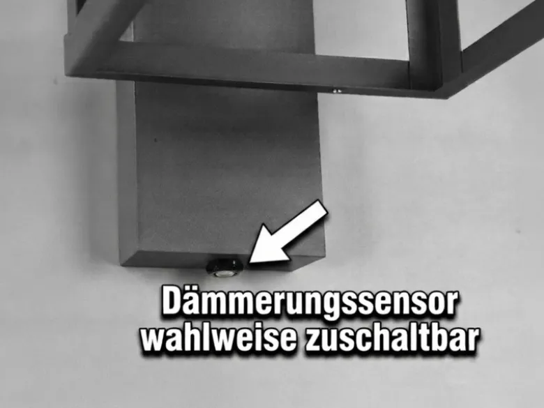 Außenwandleuchte Anthrazit in Laternenoptik mit E27 LED, Höhe 33cm