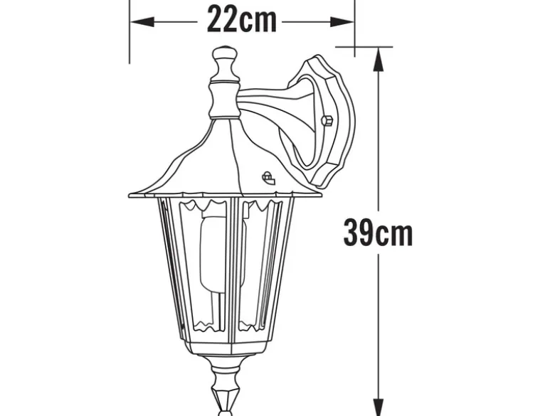Außenwandleuchte antike Laterne hängend aus Aluminium Weiß, E27, Höhe 39cm