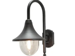 Außenwandleuchte BARI im Landhausstil aus Aluminium Schwarz, Höhe 44cm