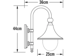 Außenwandleuchte BARI im Landhausstil aus Aluminium Weiß, Höhe 44cm