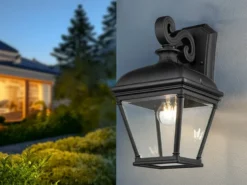 Außenwandleuchte BAYVIEW große Landhausstil Hängelaterne, Höhe 42cm