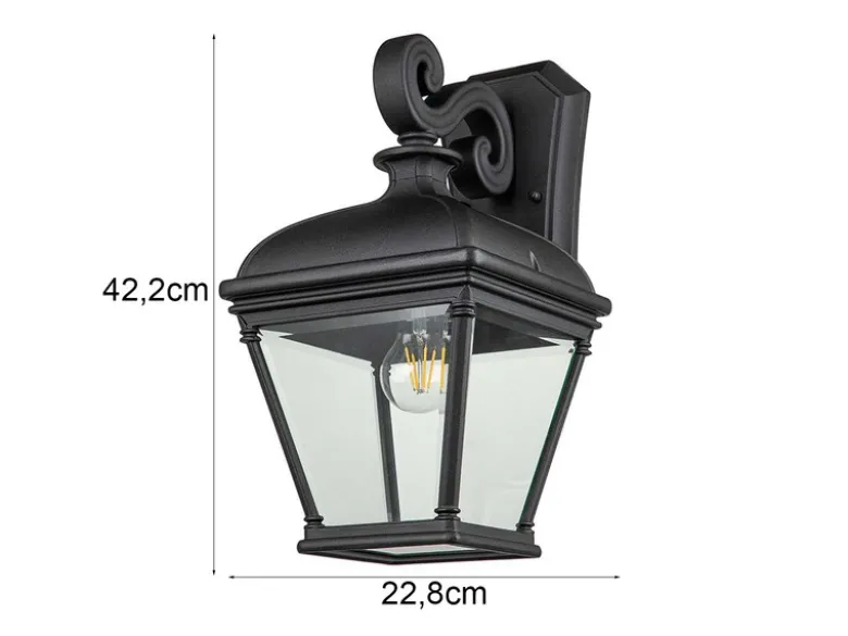 Außenwandleuchte BAYVIEW große Landhausstil Hängelaterne, Höhe 42cm