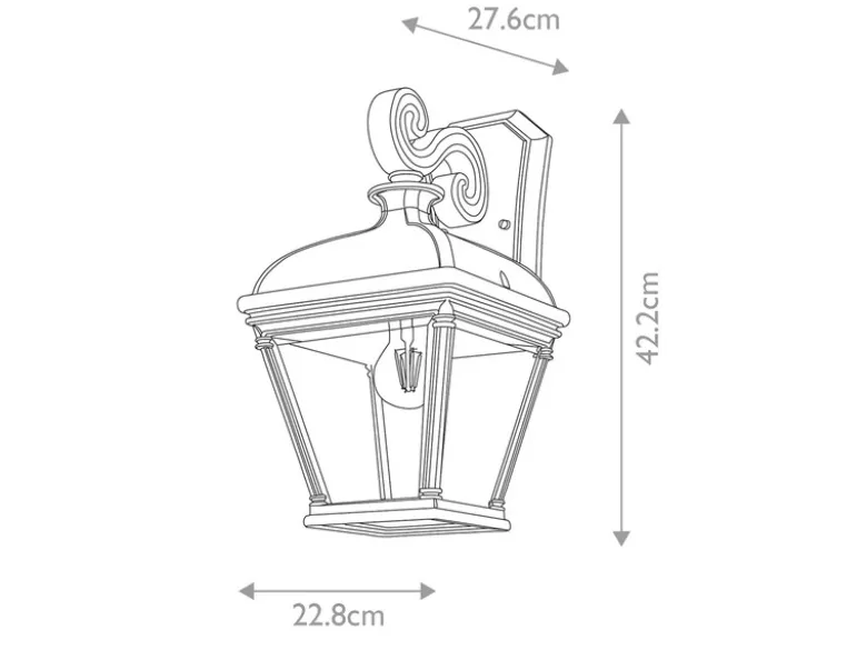 Außenwandleuchte BAYVIEW große Landhausstil Hängelaterne, Höhe 42cm