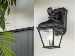 Außenwandleuchte BAYVIEW kleine Landhausstil Hängelaterne, Höhe 27,5cm