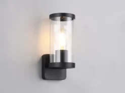 Außenwandleuchte BONITO Laterne aus Aluminium Schwarz, Höhe 23cm