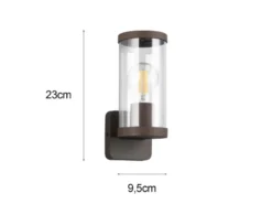 Außenwandleuchte BONITO Laterne aus Aluminium Rostoptik, Höhe 23cm