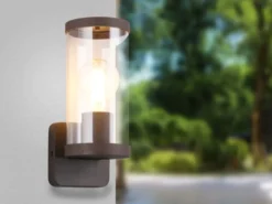 Außenwandleuchte BONITO Laterne aus Aluminium Rostoptik, Höhe 23cm