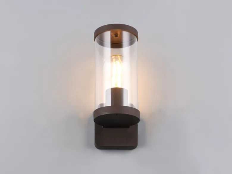 Außenwandleuchte BONITO Laterne aus Aluminium Rostoptik, Höhe 23cm