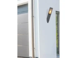 Außenwandleuchte BOSTON aus Edelstahl in Anthrazit & Rauchfarben, Höhe 40cm