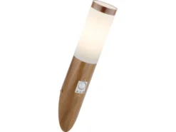 Außenwandleuchte BOSTON in Holzoptik mit Bewegungsmelder, Höhe 40,5cm