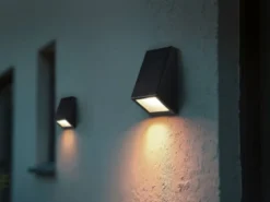 Außenwandleuchte BRAGA Downlight Schwarz für Fassadenbeleuchtung, Höhe 14,5cm