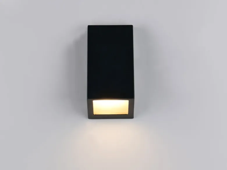 Außenwandleuchte BRAGA Downlight Schwarz für Fassadenbeleuchtung, Höhe 14,5cm