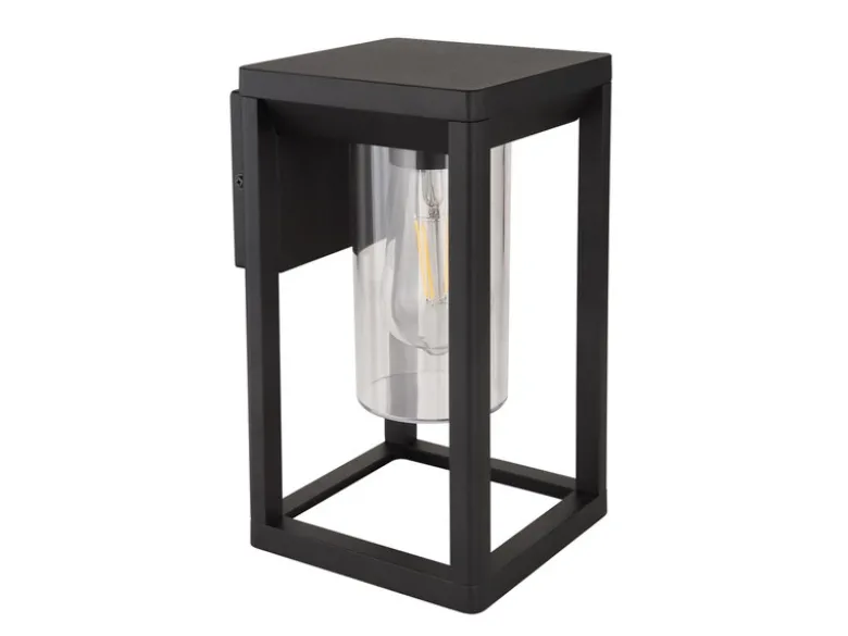 Außenwandleuchte CANDELA Laterne aus Aluminium in Schwarz, Höhe 27cm