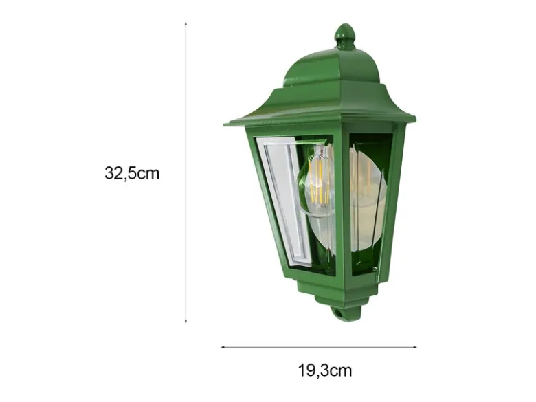 Außenwandleuchte DECO-LANE Höhe 32,5cm Halbschale mit reflektierender Rückwand