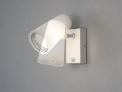 Außenwandleuchte Downlight FANO Weiß mit Bewegungssensor, Höhe 21,5cm IP54 E27