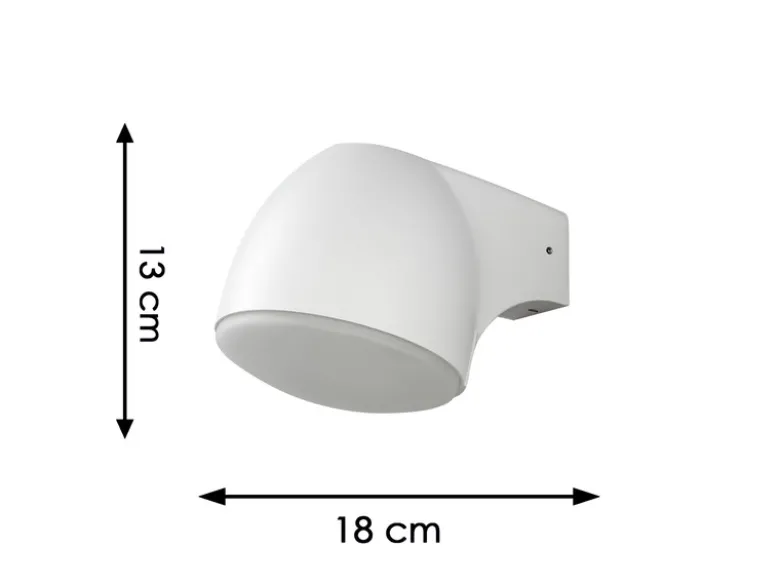 Außenwandleuchte Downlight FERRERA Alu weiß, mit High Power LED, Höhe 13cm