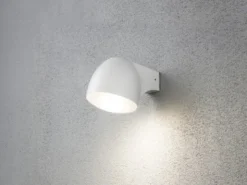 Außenwandleuchte Downlight FERRERA Alu weiß, mit High Power LED, Höhe 13cm