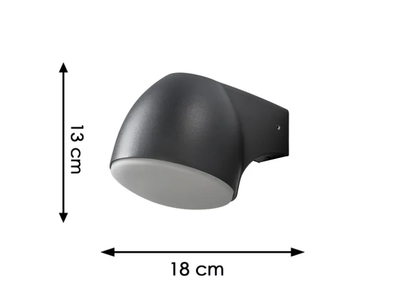 Außenwandleuchte Downlight FERRERA Alu schwarz, mit High Power LED, Höhe 13cm