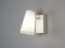 Außenwandleuchte Downlight FANO Weiß mit schwenkbarem Kopf Höhe 21,5cm IP54 E27