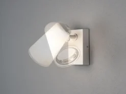 Außenwandleuchte Downlight FANO Weiß mit schwenkbarem Kopf Höhe 21,5cm IP54 E27