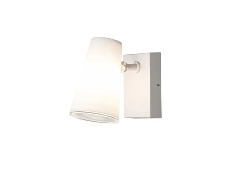 Außenwandleuchte Downlight FANO Weiß mit schwenkbarem Kopf Höhe 21,5cm IP54 E27