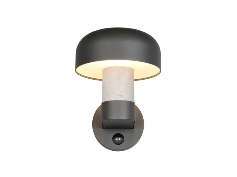Außenwandleuchte FRASER Betonoptik mit Bewegungsmelder, H: 24cm