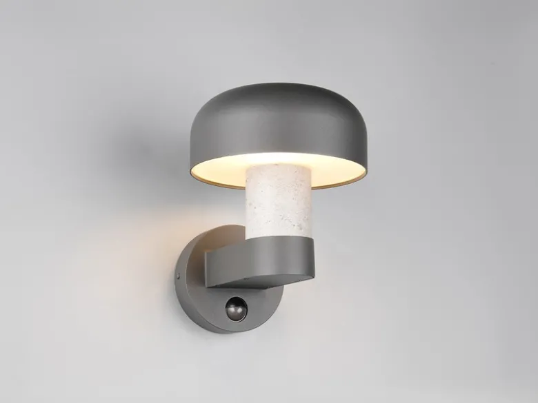 Außenwandleuchte FRASER Betonoptik mit Bewegungsmelder, H: 24cm