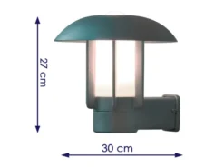 Außenwandleuchte HEIMDAL, Aluminium Silbergrau/ Glas opal, E27 Fassung, IP44