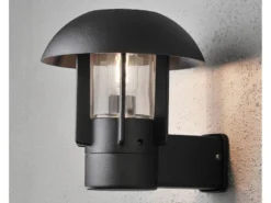 Außenwandleuchte HEIMDAL, Aluminium schwarz / Glas klar, E27 Fassung, IP44
