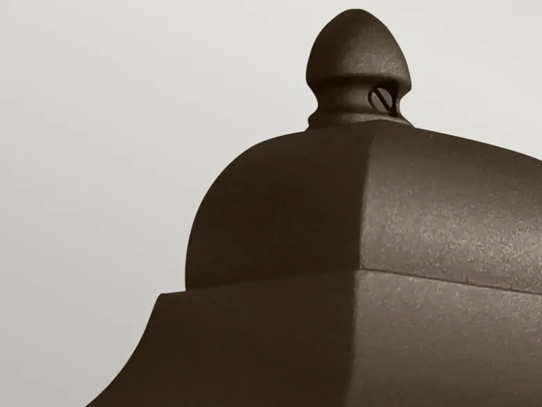 Außenwandleuchte Höhe 32,5cm Halbschale Bronze mit reflektierender Rückwand