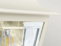 Außenwandleuchte Höhe 32,5cm Halbschale Creme mit reflektierender Rückwand