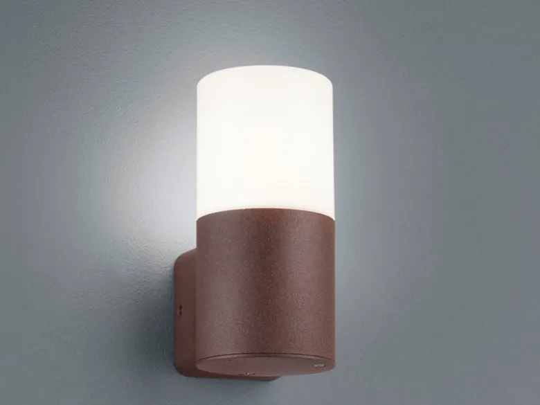 Außenwandleuchte HOOSIC aus Aluminium in Rostoptik E27, Höhe 17,5cm
